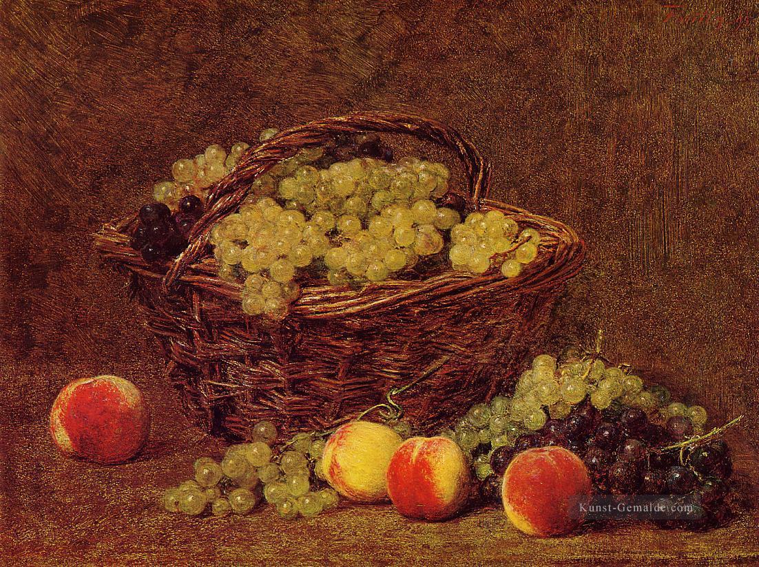 Korb der Weiße Trauben und Pfirsiche Henri Fantin Latour Ölgemälde